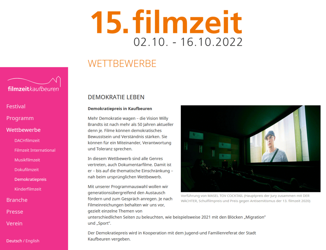 Screenshot Wettbewerb Demokratiepreis