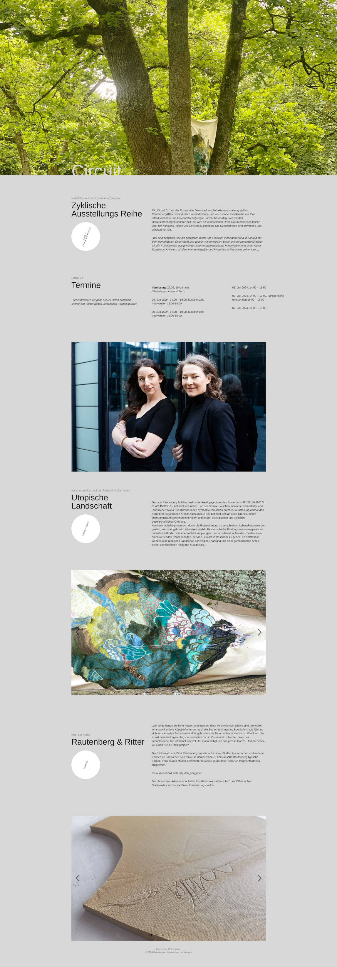 Screenshot der Website im Sommer 2024